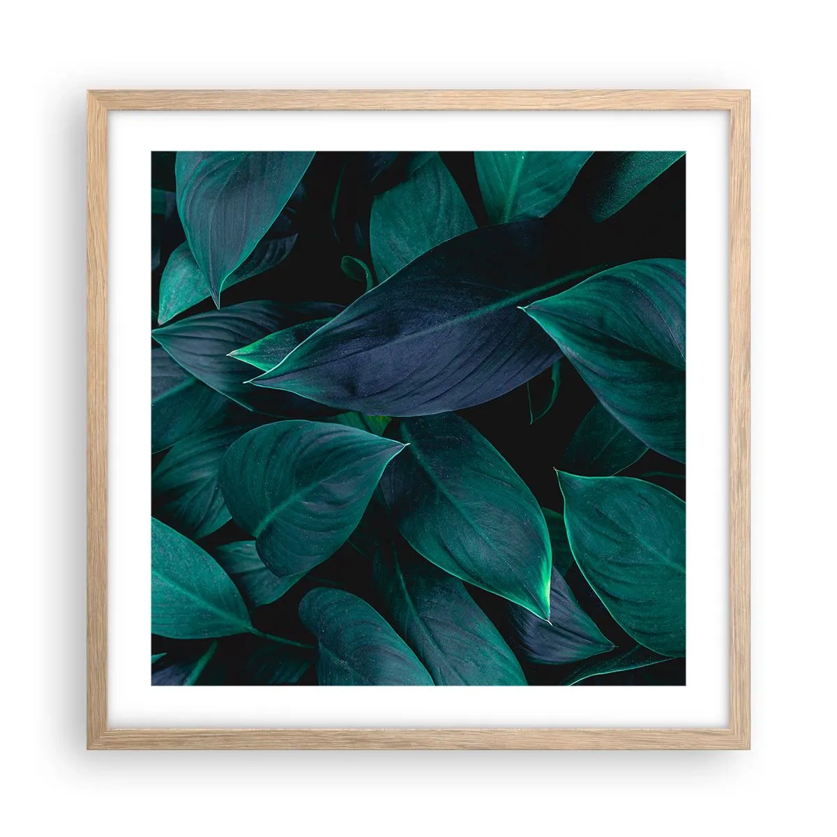 Plakát v rámu světlý dub - Zeleň sama o sobě - 50x50 cm