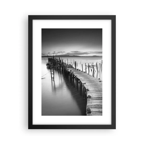 Plakát v černém rámu - Klid zapomenutého břehu - 30x40 cm