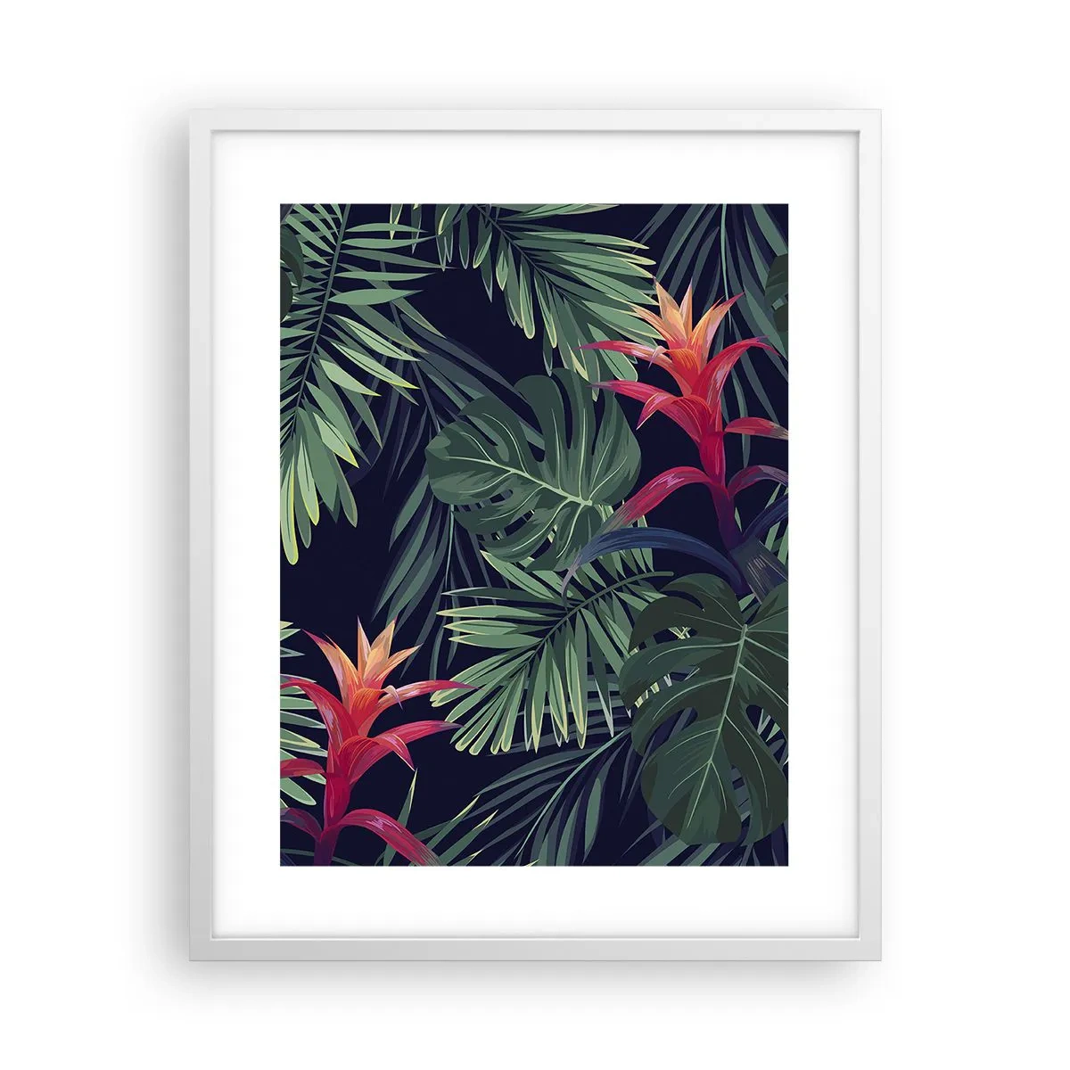 Plakát v bílém rámu - Vzplanout v zeleném - 40x50 cm