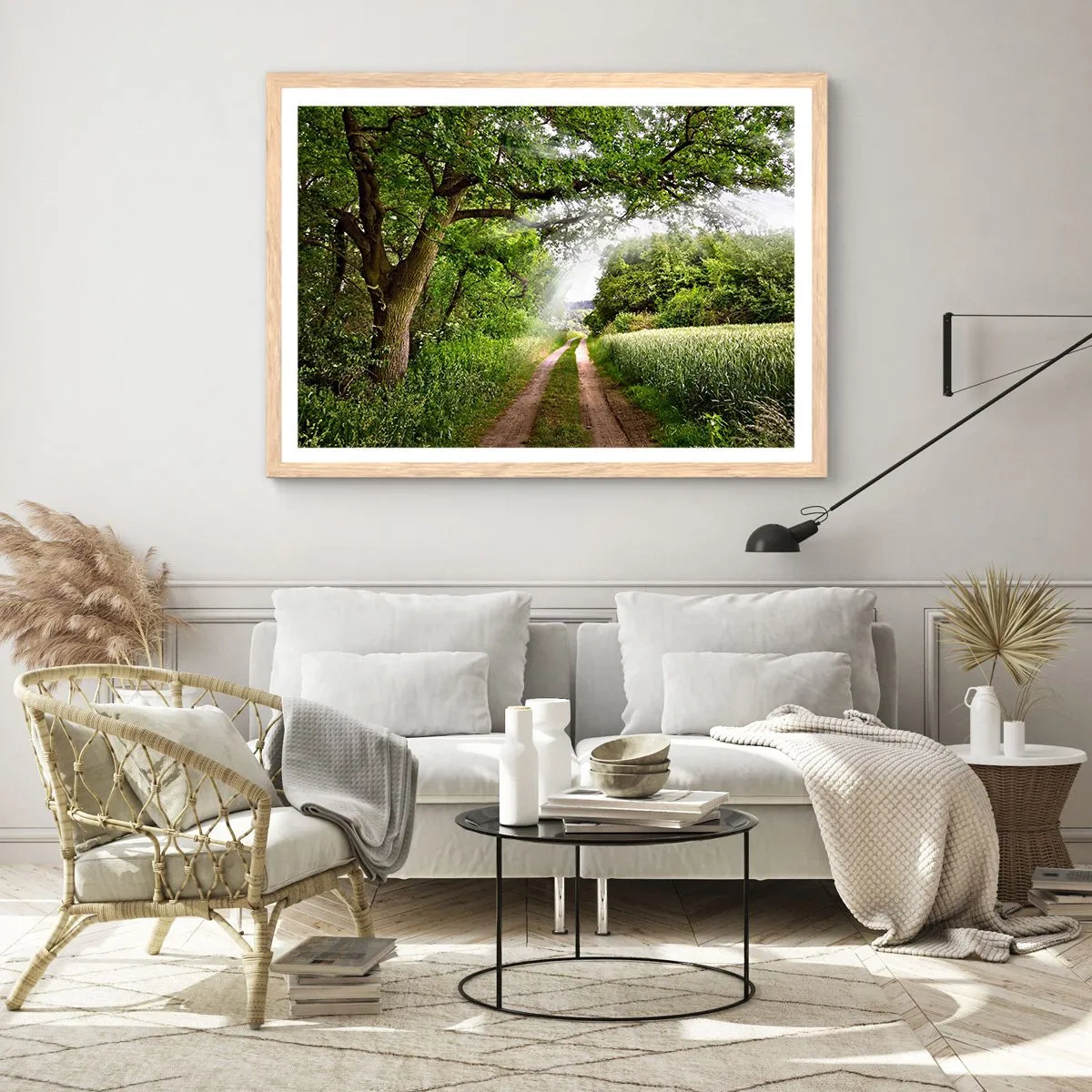 Plakát v rámu světlý dub - Et in Arcadia ego - 100x70 cm