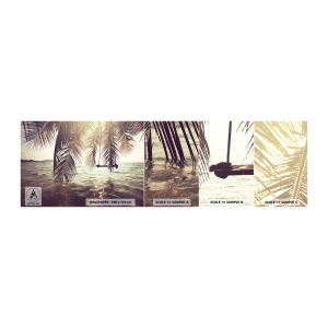 Vzor Fototapety Samolepicí Deluxe Sticker - Houpat se libovolně v oblacích - Krajina, Kokosová palma, Moře - 100x30 cm