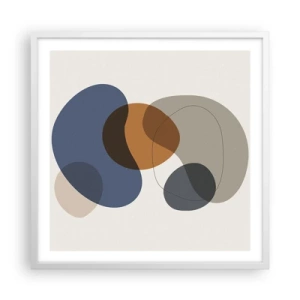 Plakát v bílém rámu - Kapky barev - 60x60 cm