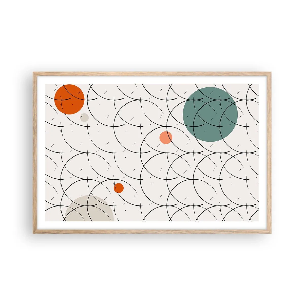 Plakát v rámu světlý dub - V duchu pop-artu - 91x61 cm