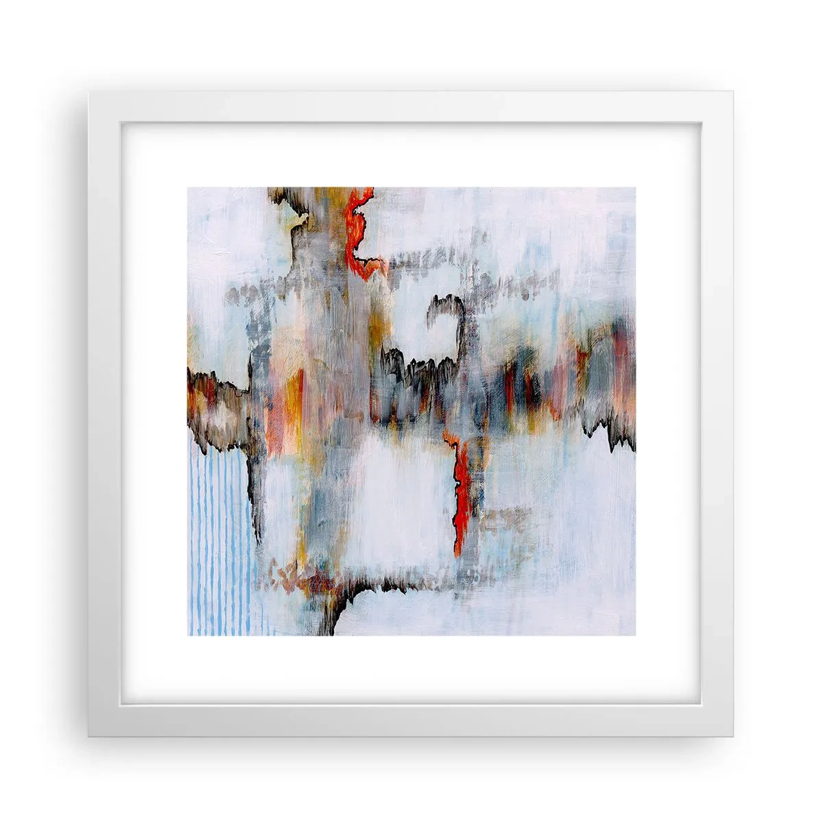 Plakát v bílém rámu - Klackem po vodě - 30x30 cm