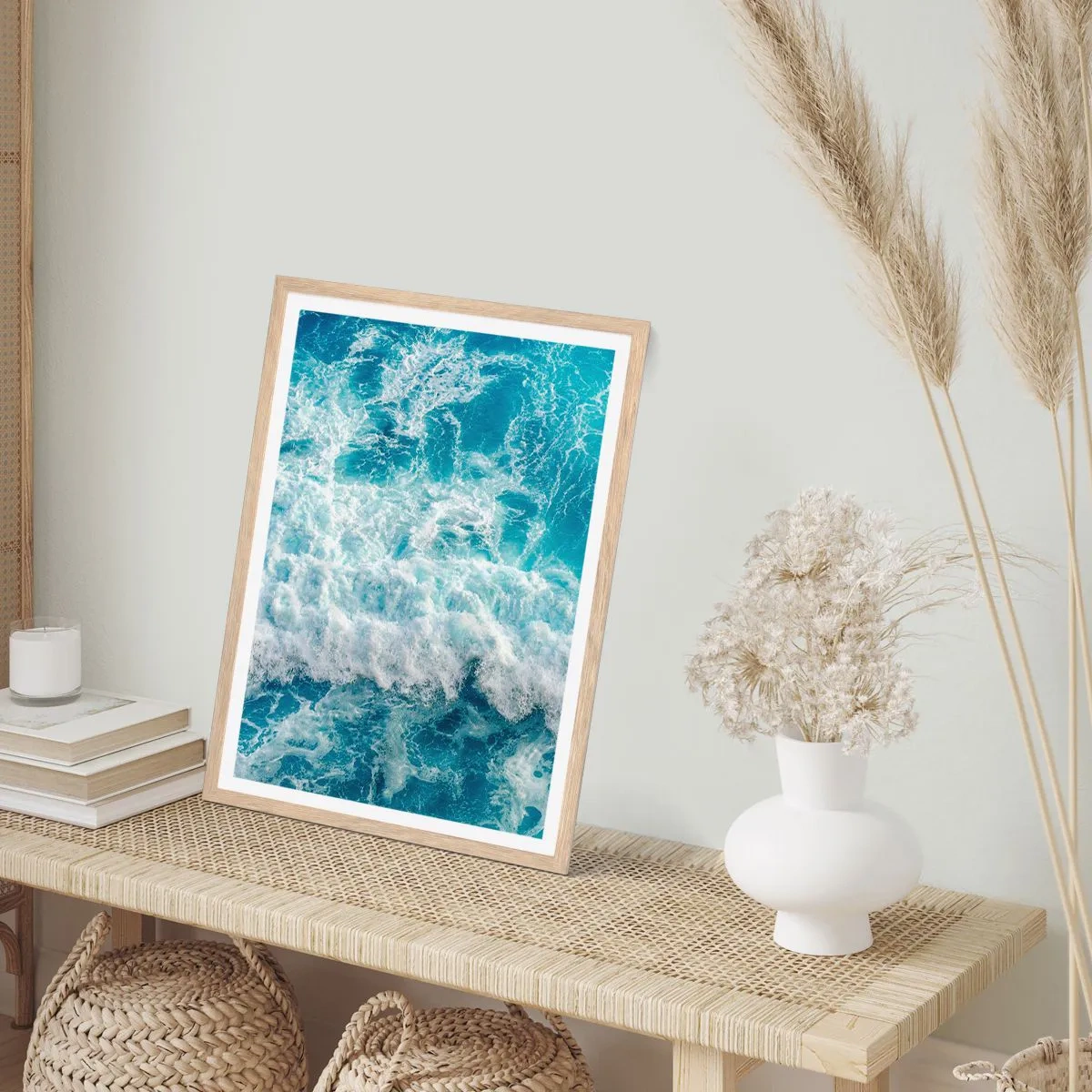 Plakát v rámu světlý dub - Radostně a skákavě - 70x100 cm