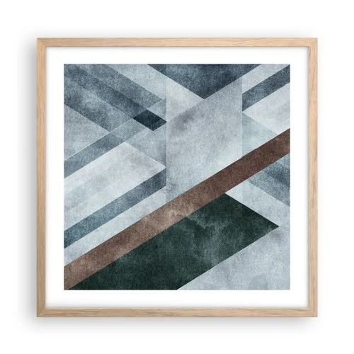 Plakát v rámu světlý dub - Sofistikovaná elegance geometrie - 50x50 cm
