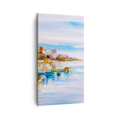 Obraz na plátně - Vícebarevný městský přístav - 45x80 cm