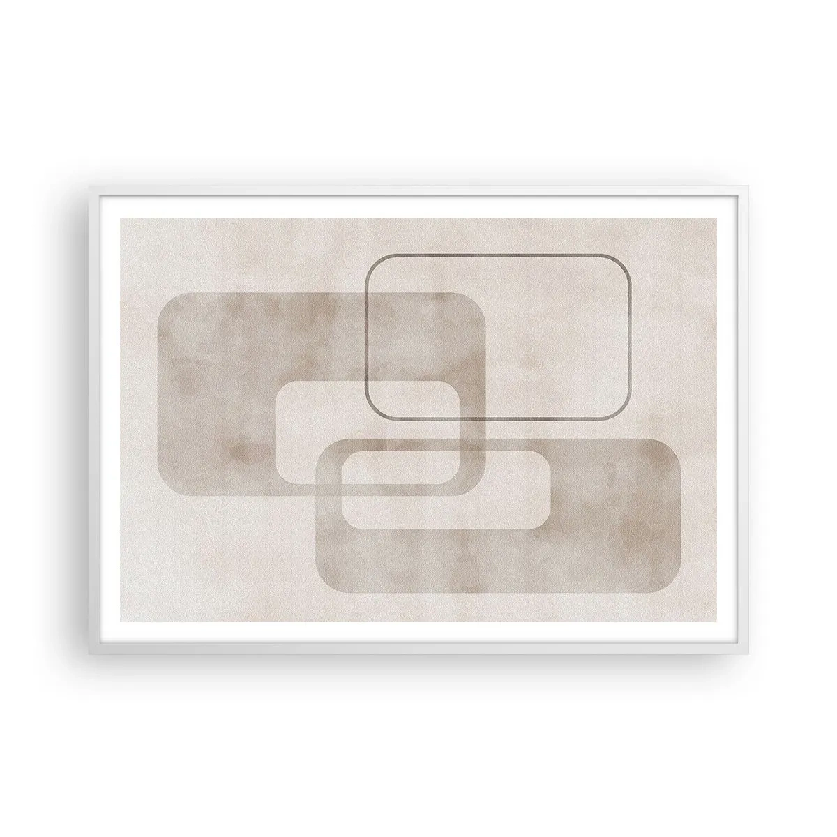 Plakát v bílém rámu - Geometrická fuga - 100x70 cm