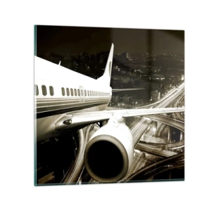 Obraz na skle - Letět do noci - 50x50 cm