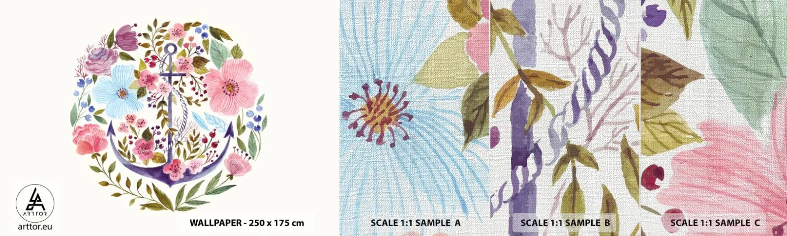 Vzor Fototapety Premium Canvas - Námořníkův hezký sen - Kotva, Boho, Pobřeží - 100x30 cm