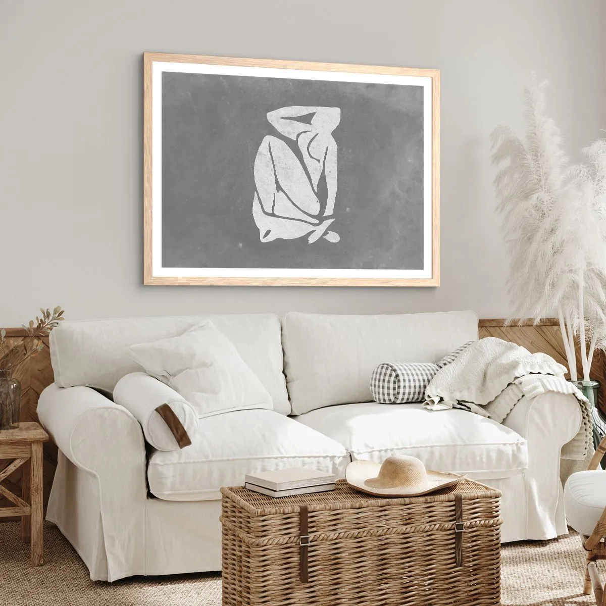 Plakát v rámu světlý dub - V zádumčivosti - 70x50 cm