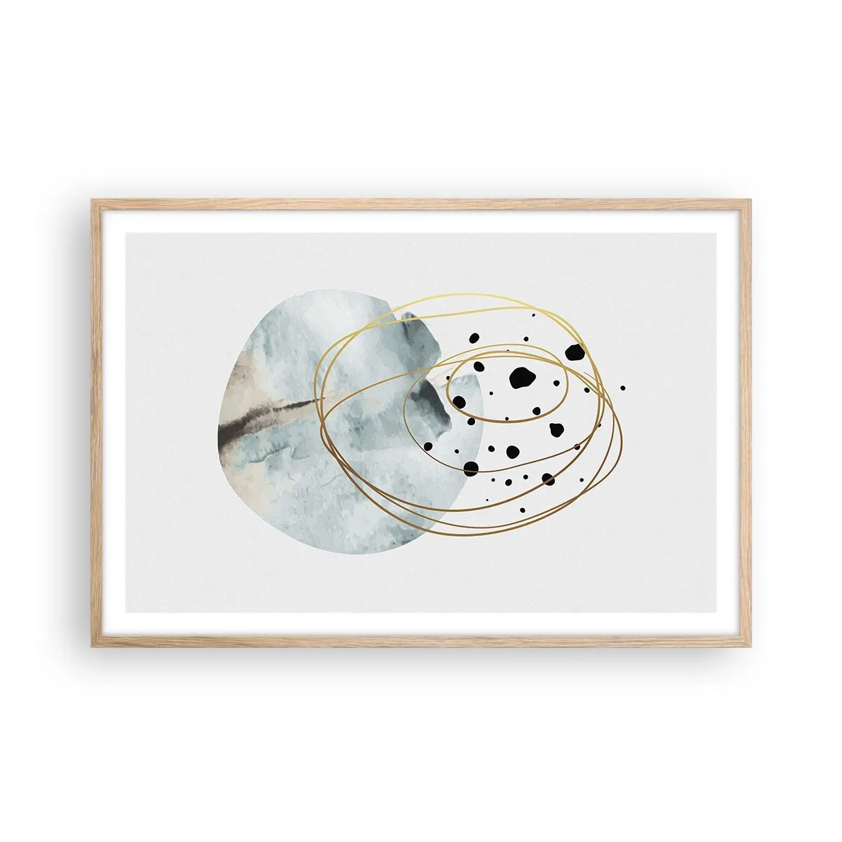 Plakát v rámu světlý dub - V objetí prostoru - 91x61 cm