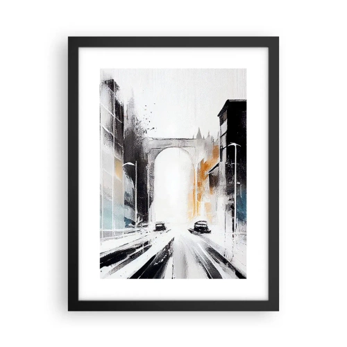 Plakát v černém rámu - Studie města: architektura a pohyb - 30x40 cm