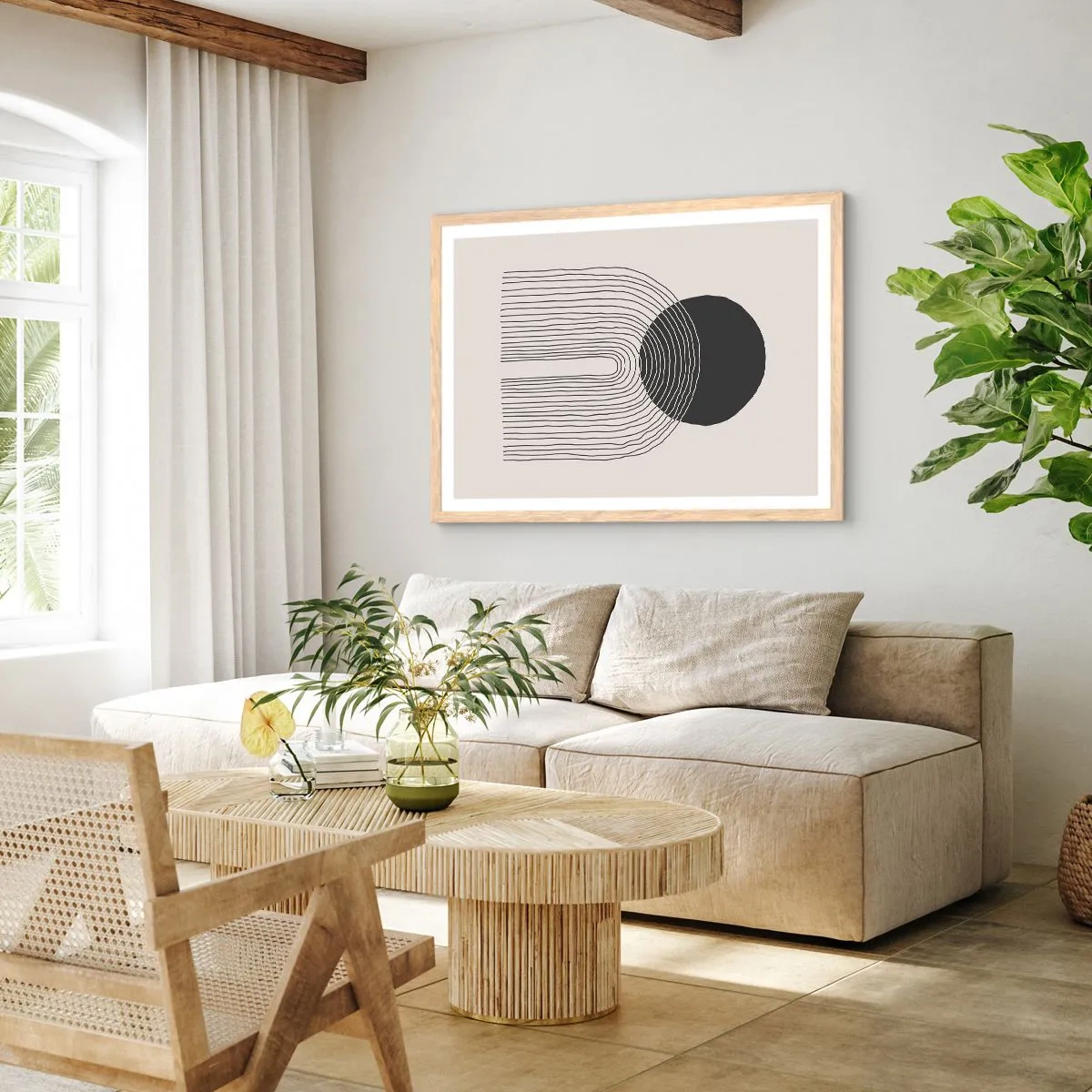 Plakát v rámu světlý dub - Chvění a jistota - 91x61 cm