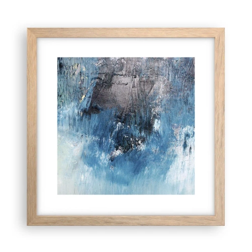 Plakát v rámu světlý dub - Rapsodie v modrém - 30x30 cm