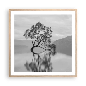 Plakát v rámu světlý dub - Existuje taková země - 60x60 cm