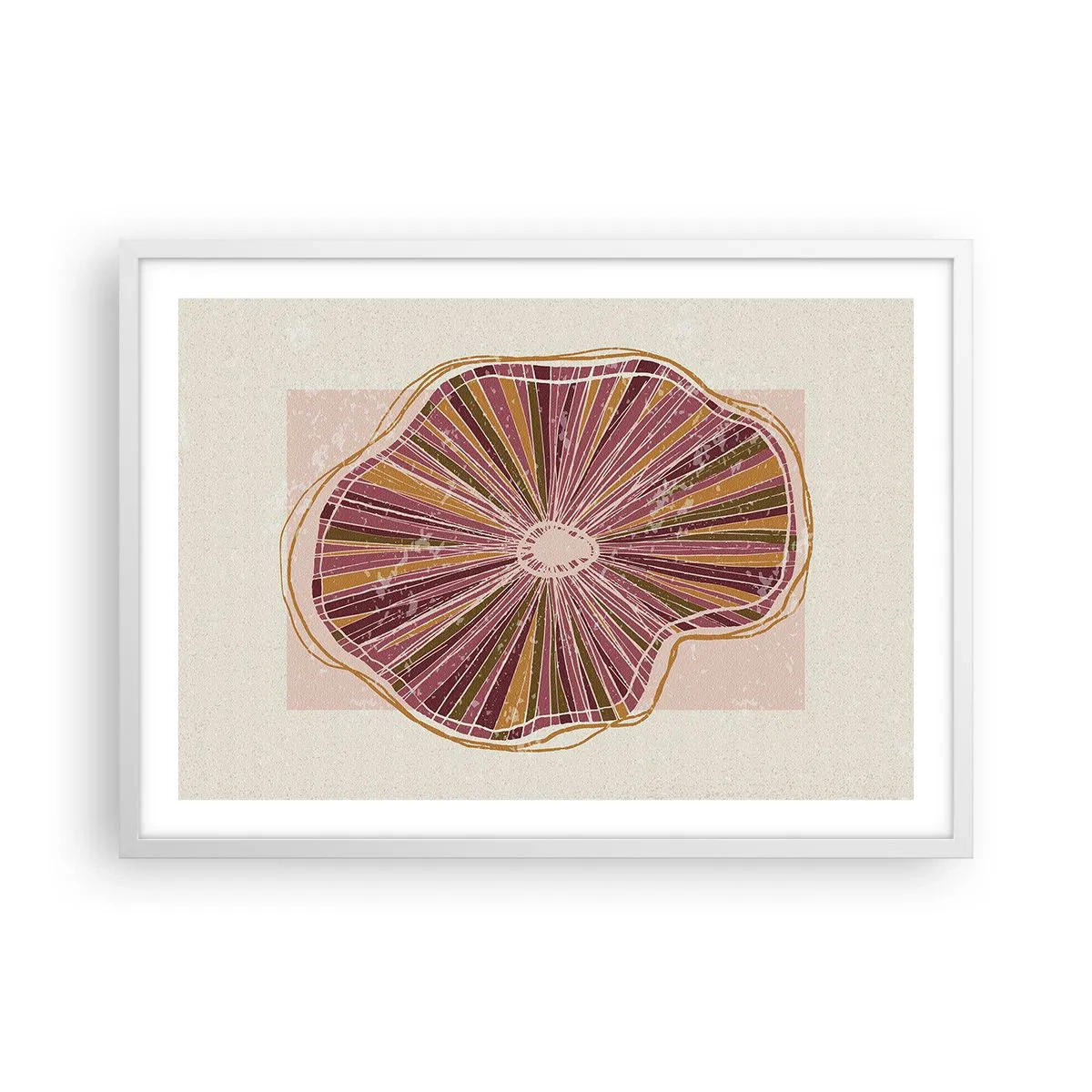 Plakát v bílém rámu - Radiální abstrakce - 70x50 cm