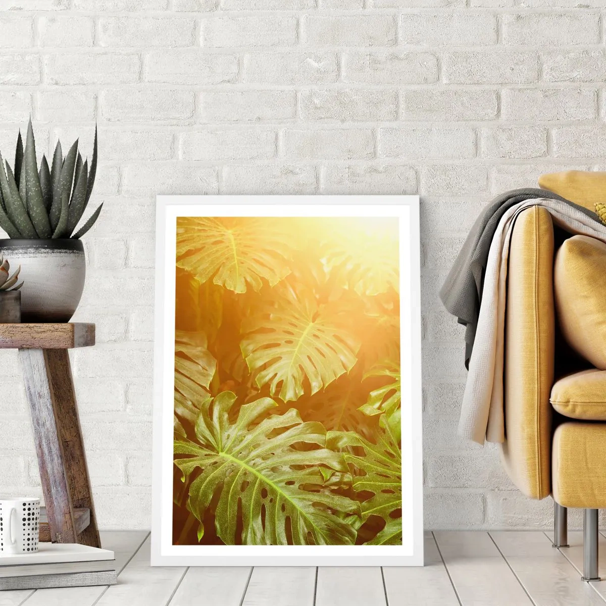 Plakát v bílém rámu - Vstoupit do zeleně… - 70x100 cm