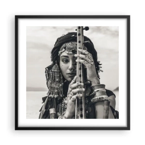 Plakát v černém rámu - Samotná hudba orientu - 50x50 cm