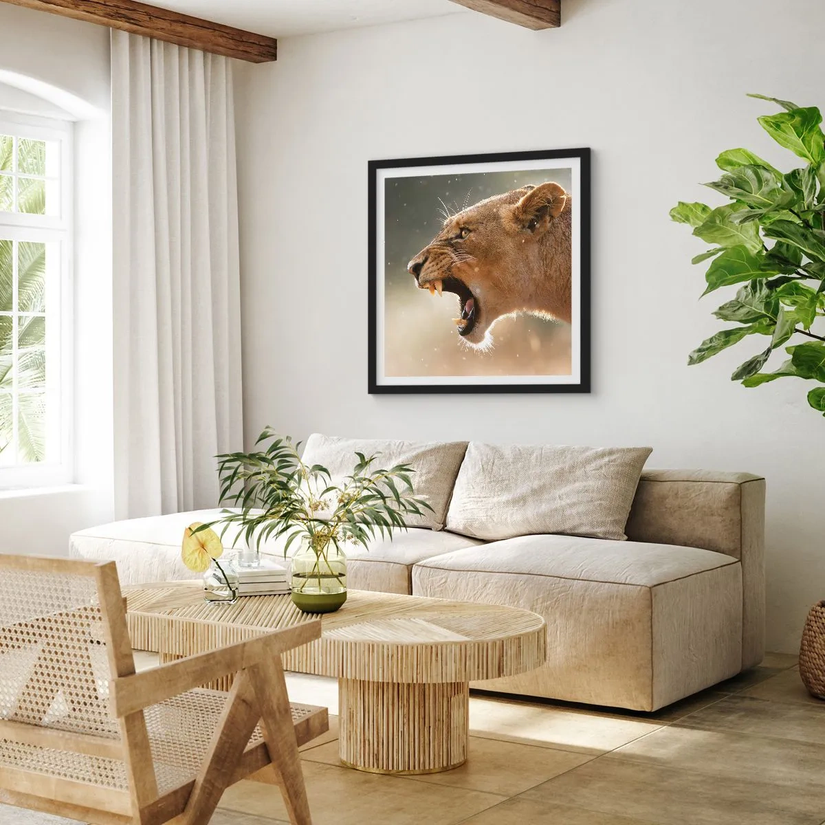 Plakát v černém rámu - Snaž se neposlouchat - 60x60 cm