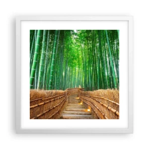 Plakát v bílém rámu - Esence asijské přírody - 40x40 cm