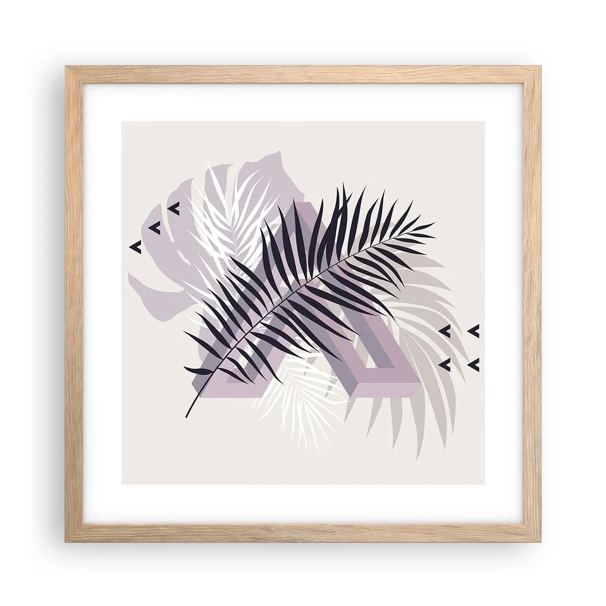 Plakát v rámu světlý dub - Stín stínu - 40x40 cm