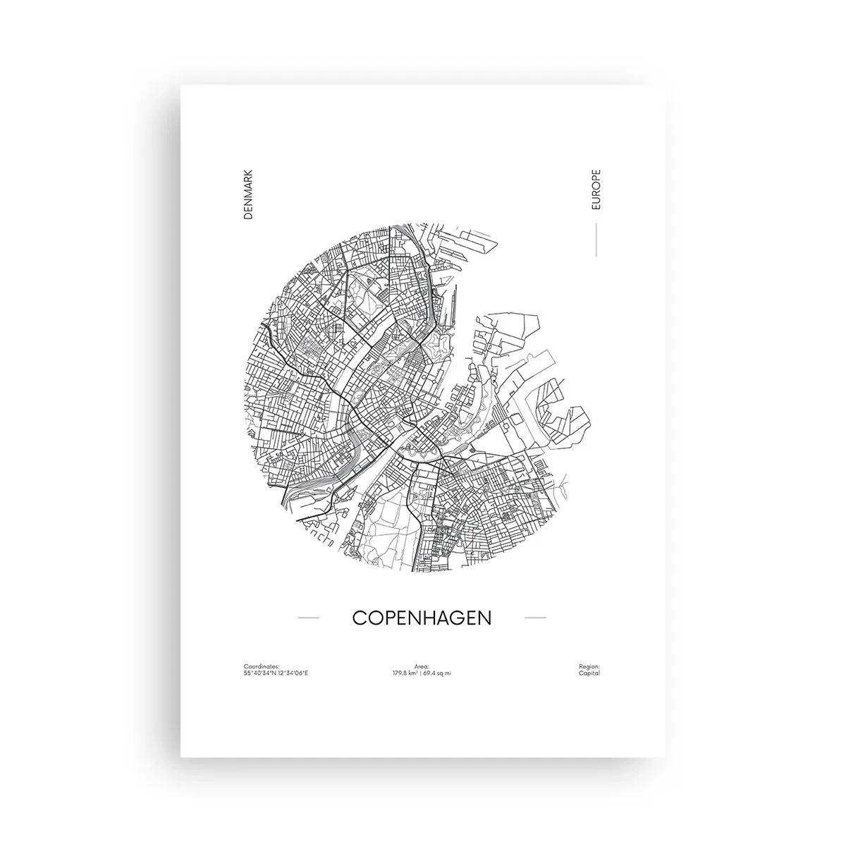 Plakát - Anatomie Kodaně - 50x70 cm