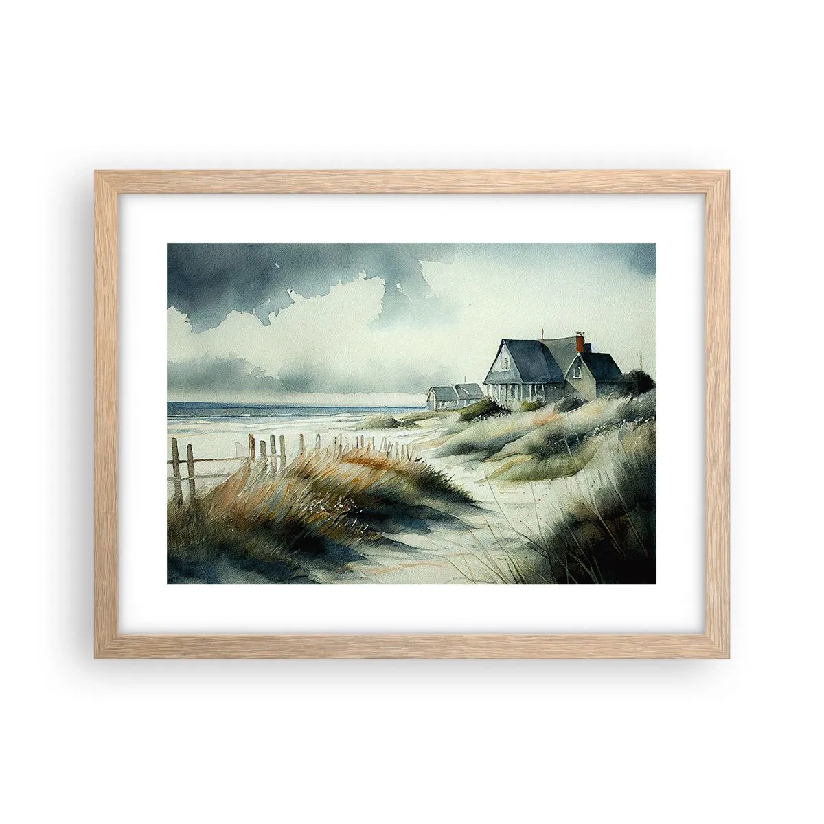 Plakát v rámu světlý dub - Daleko od shonu - 40x30 cm