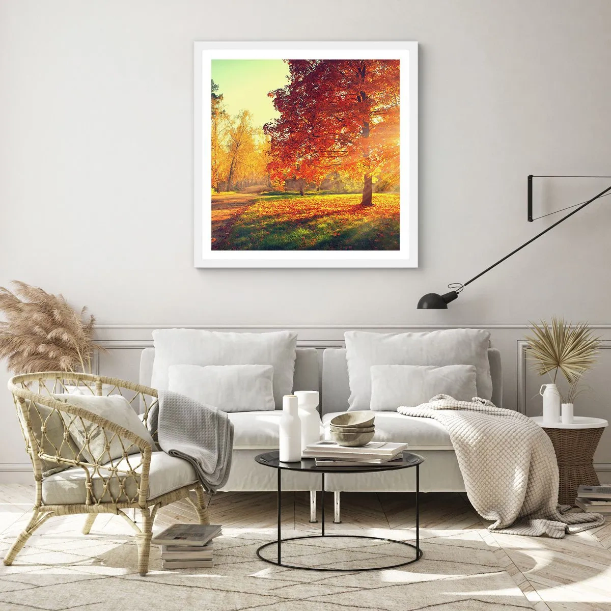 Plakát v bílém rámu - Rudé je krásné - 50x50 cm