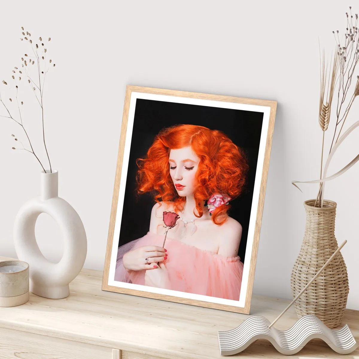 Plakát v rámu světlý dub - V barokním stylu - 70x100 cm