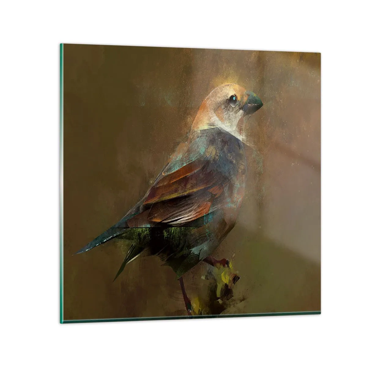 Obraz na skle - Vrabček, maličký ptáček - 30x30 cm