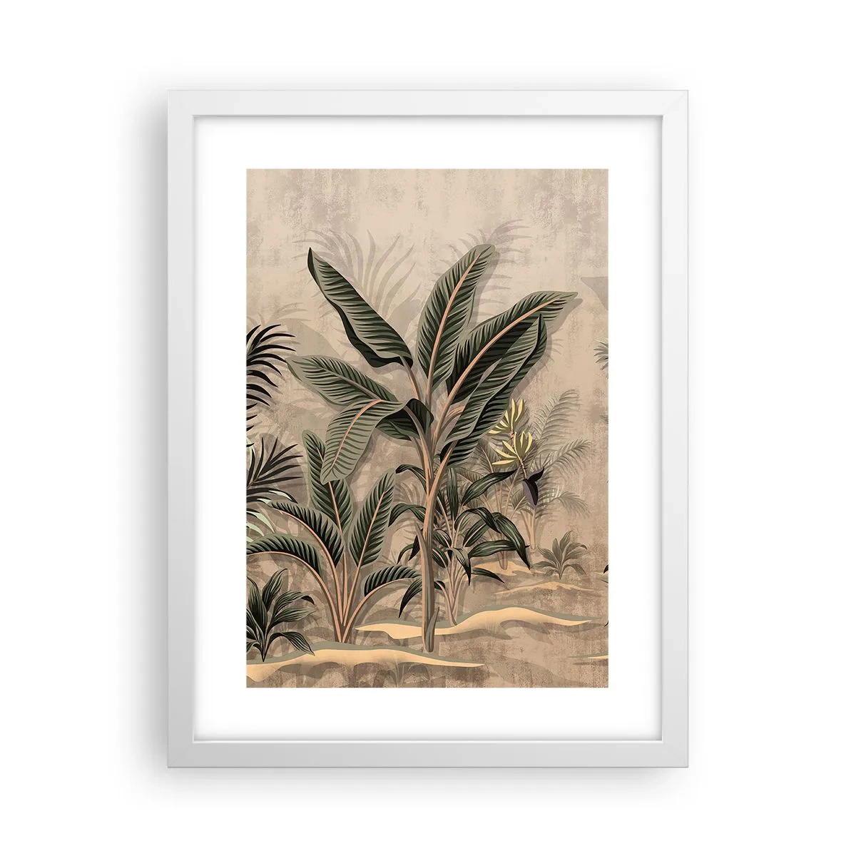 Plakát v bílém rámu - Rytina v koloniálním stylu - 30x40 cm