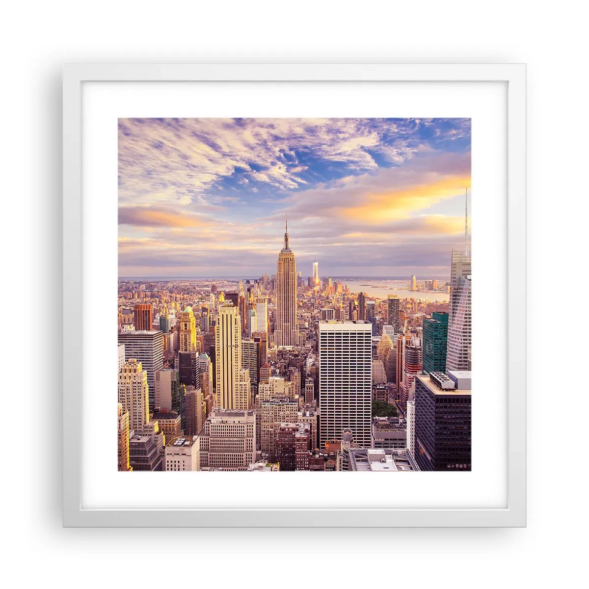 Plakát v bílém rámu - Dosáhnout samotná oblaka - 40x40 cm