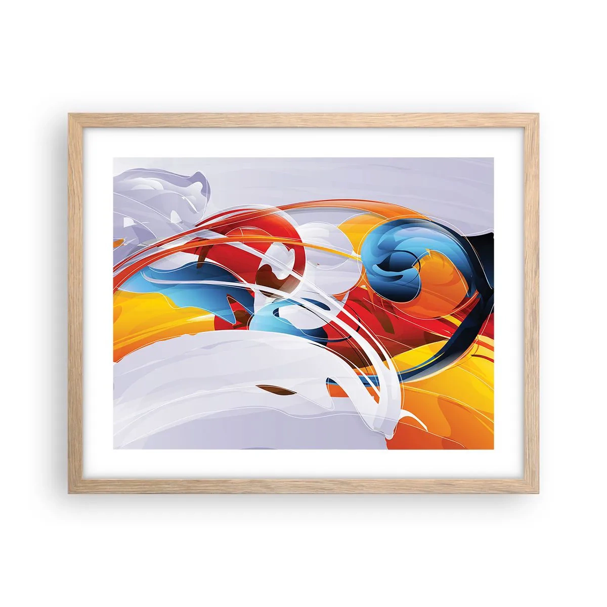 Plakát v rámu světlý dub - Tanec živlů - 50x40 cm