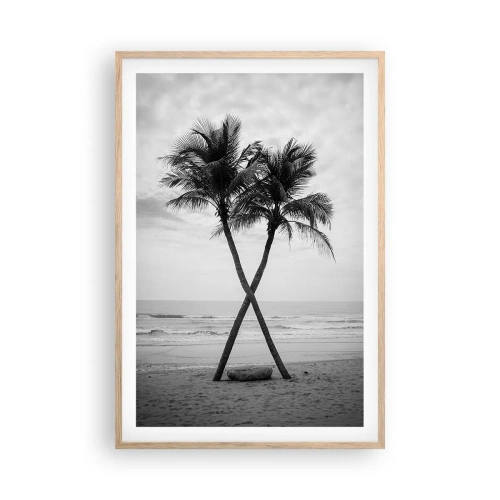 Plakát v rámu světlý dub - Něžná přítomnost - 61x91 cm