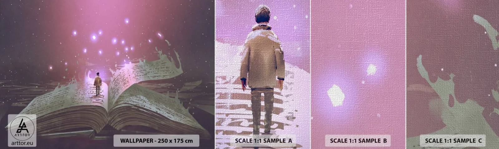 Vzor Fototapety Premium Canvas - Pozvánka do jiného světa - přečti si to! - Grafika, Abstrakce, Kus - 100x30 cm