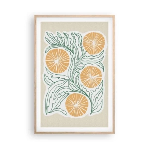 Plakát v rámu světlý dub - Etnický s abstraktním nádechem - 61x91 cm