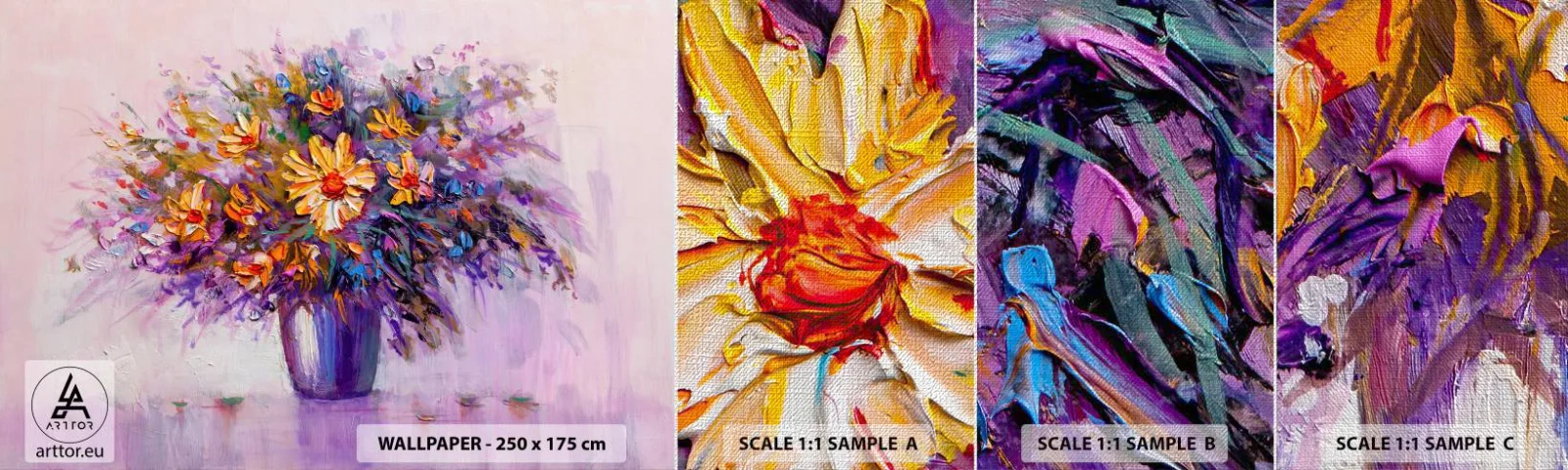 Vzor Fototapety Premium Canvas - Sladce voní, sladce vypadá - Květiny ve váze, Kus, Kytice květin - 100x30 cm