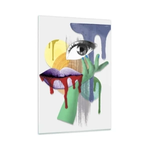 Obraz na skle - Zdeformovaný portrét - 80x120 cm