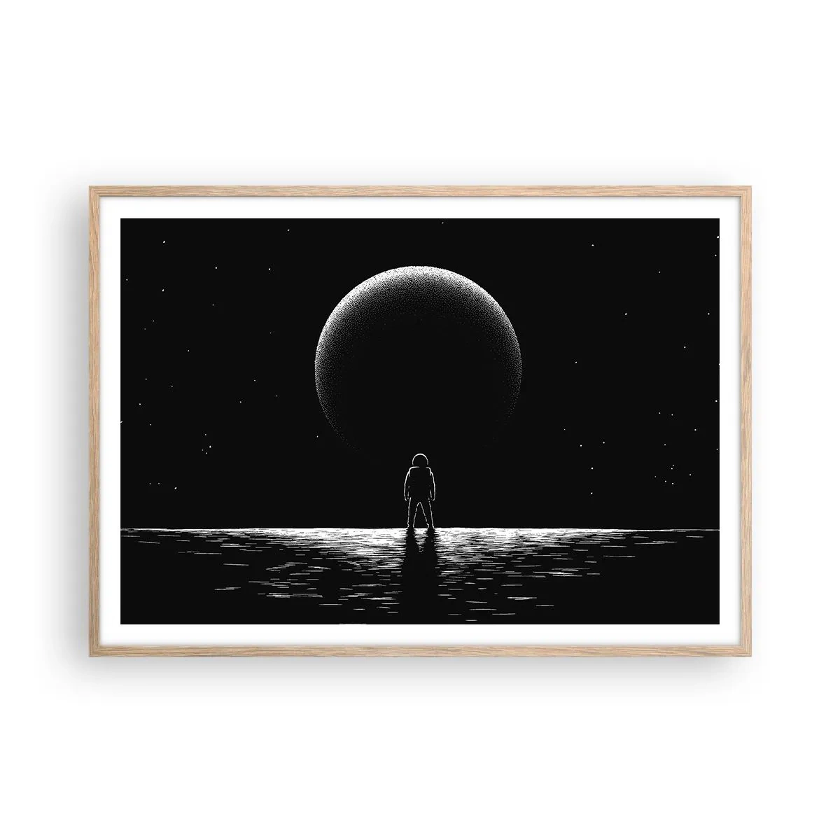 Plakát v rámu světlý dub - Tváři v tvář - 100x70 cm