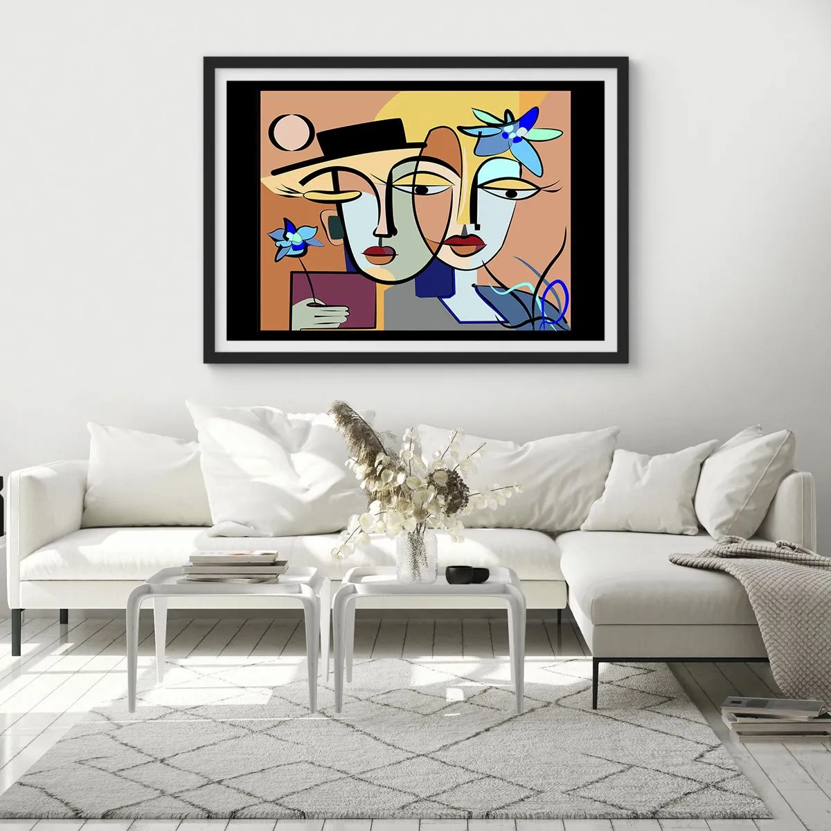 Plakát v černém rámu - Picassovo randez vous - 70x50 cm