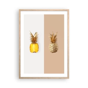 Plakát v rámu světlý dub - Ananas pro nás - 50x70 cm
