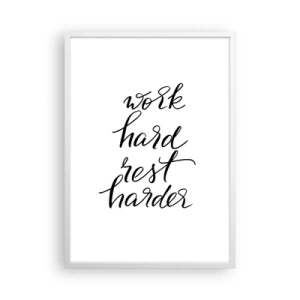 Plakát v bílém rámu - Životní rovnováha - 50x70 cm