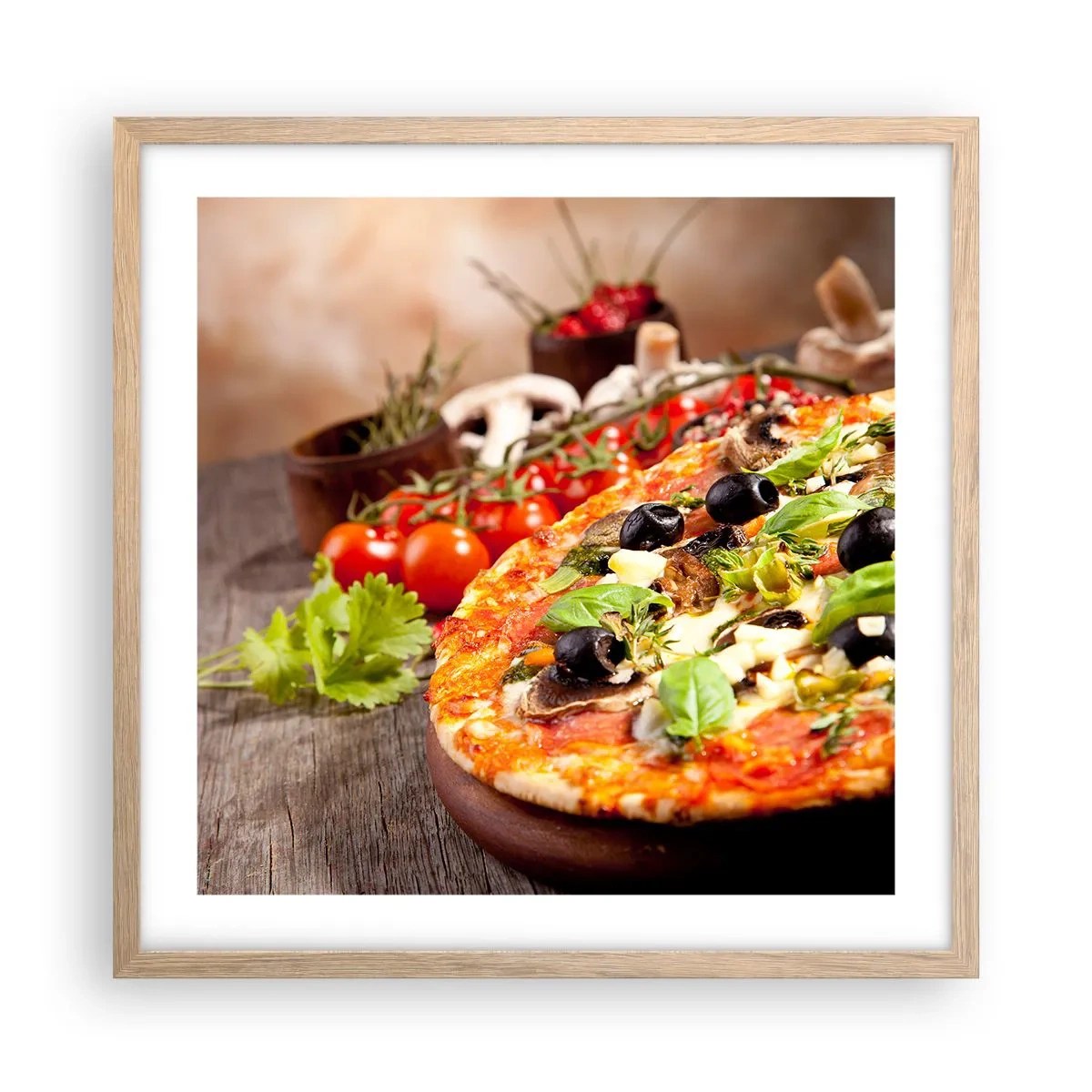 Plakát v rámu světlý dub - Z telurických složek - 50x50 cm