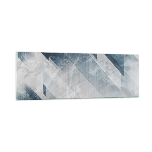 Obraz na skle - Prostorová kompozice – pohyb šedé - 90x30 cm