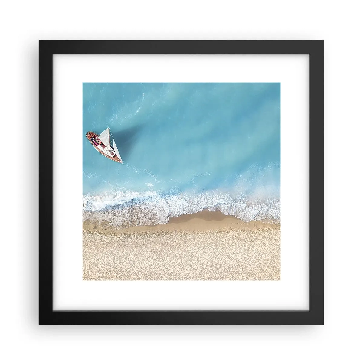 Plakát v černém rámu - Na hranici modré a zlaté - 30x30 cm