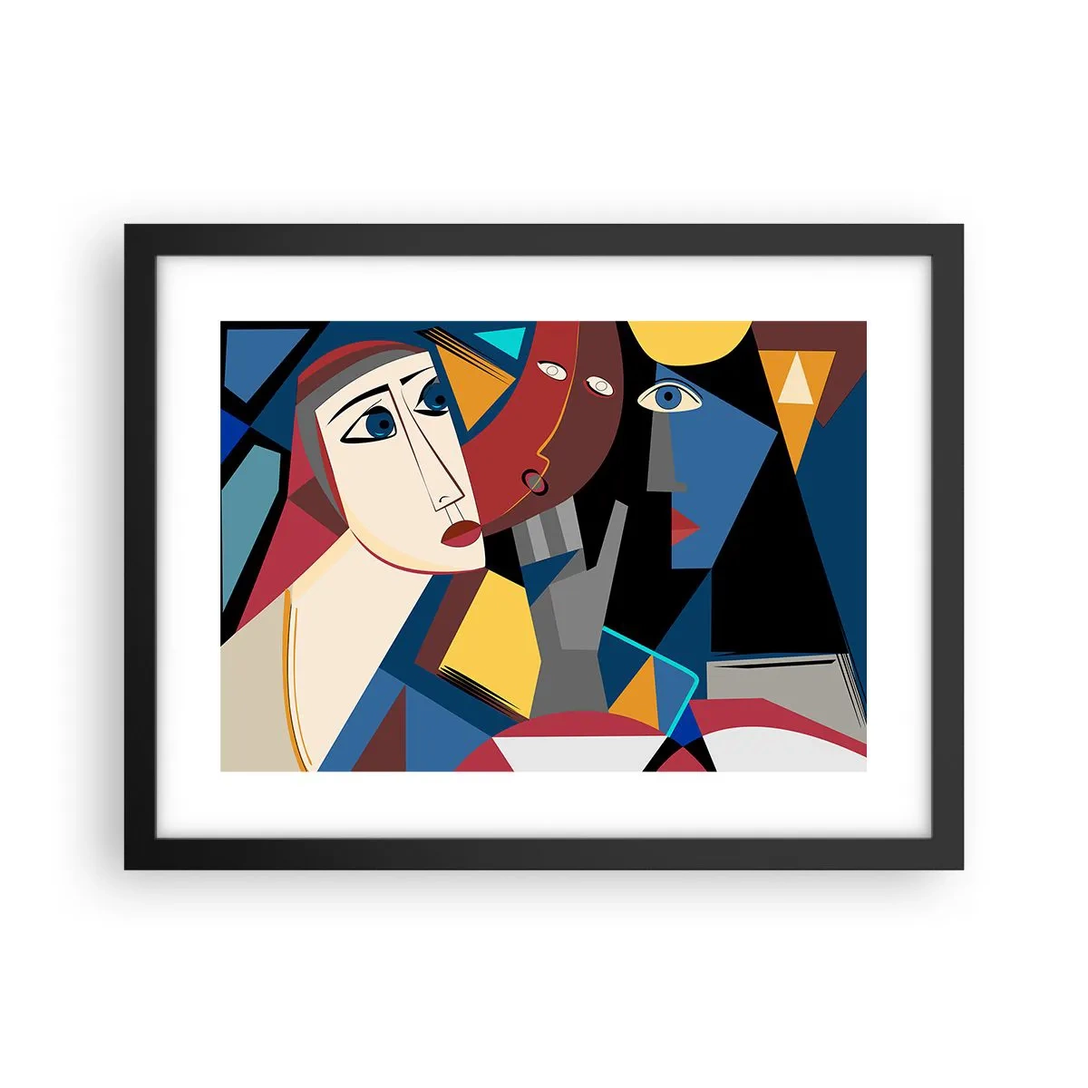 Plakát v černém rámu - Konverzace kubistů - 40x30 cm
