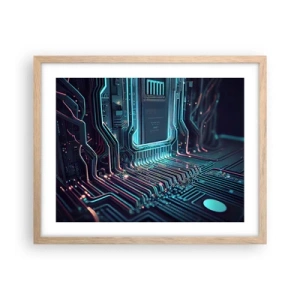 Plakát v rámu světlý dub - Jen tak přemýšlím… - 50x40 cm