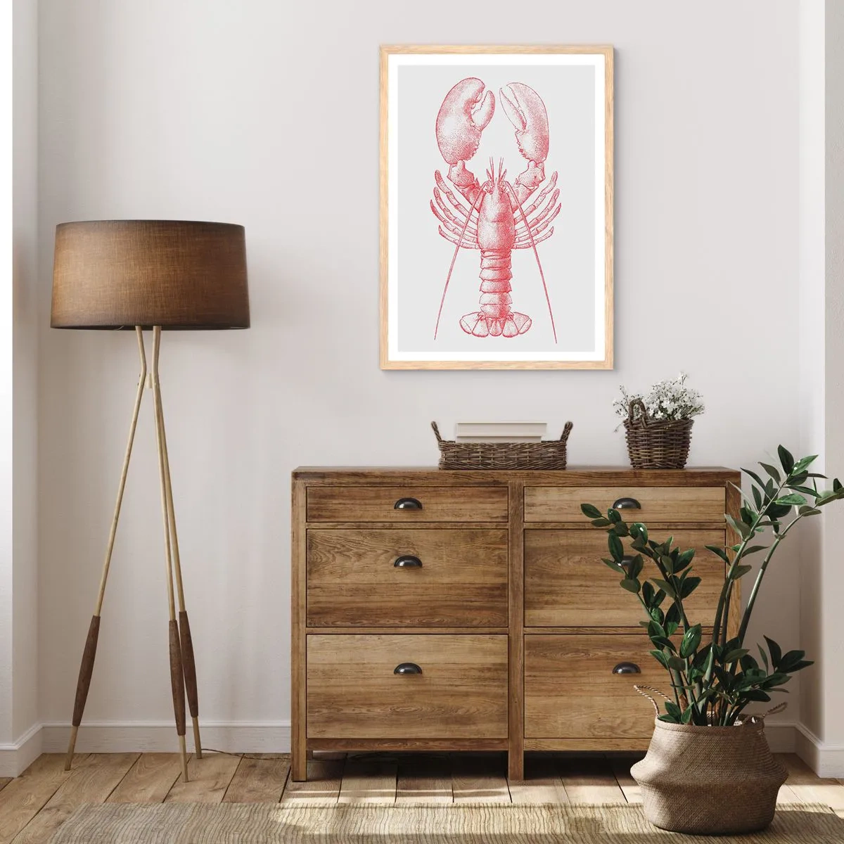 Plakát v rámu světlý dub - Humr hodný Homéra - 61x91 cm
