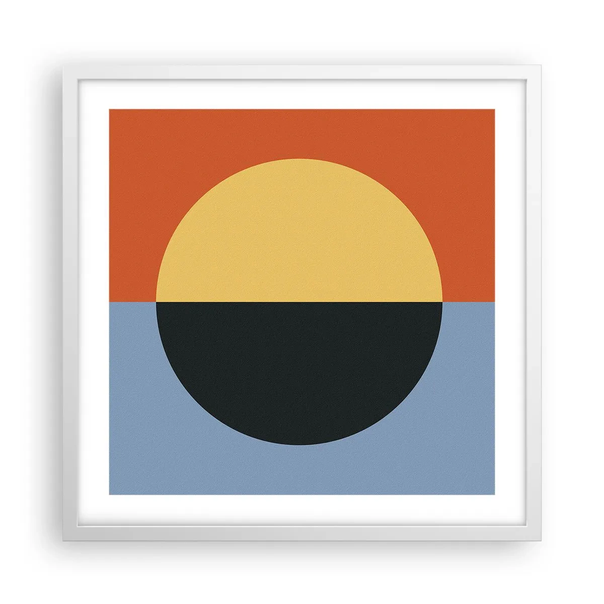 Plakát v bílém rámu - Kompozice tepla a chladu - 50x50 cm